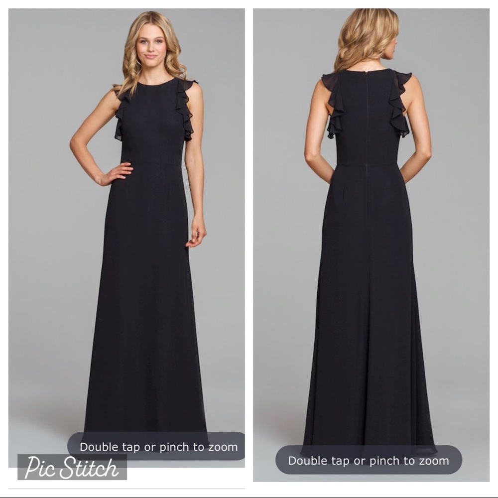 Hayley Paige Occasions black chiffon- 5863